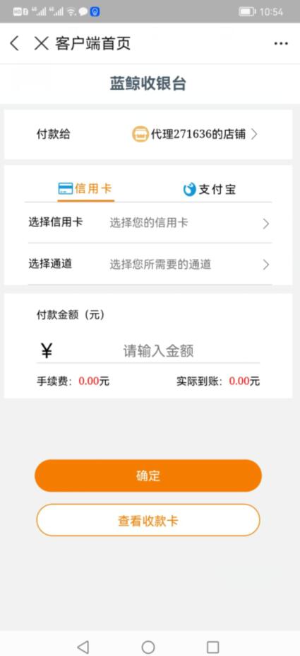 蓝鲸收银台界面